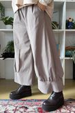 Bennie Quirky Barrel Pant Mocha Pin Stripe